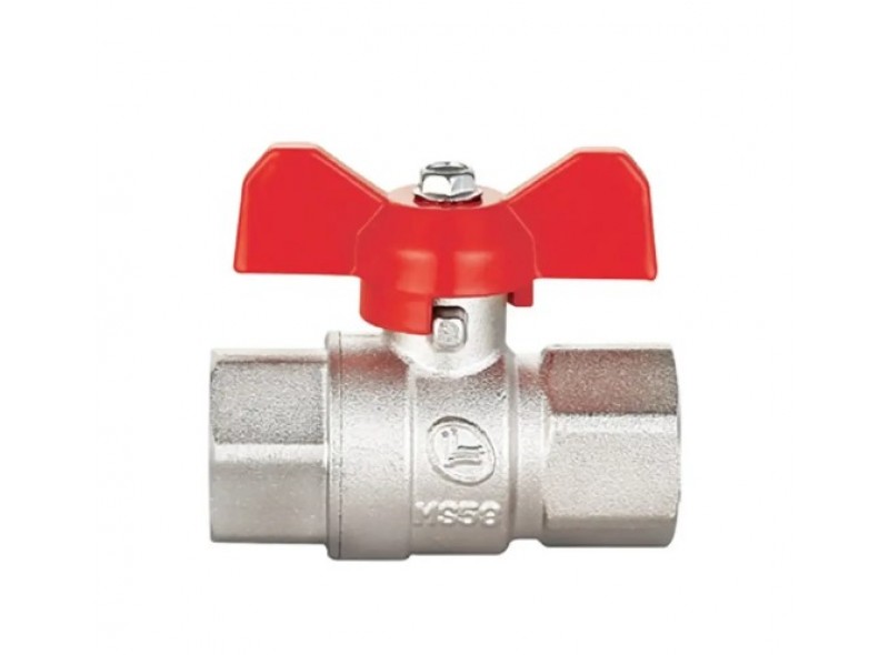 Кран латунный шаровый 1/2" резьба В/В ручка бабочка Double-lin (78-055) Кран латунный шаровый 1/2" резьба В/В ручка бабочка Double-lin (78-055)
